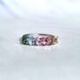 Rainbow Multicoloured Gemstone Half Eternity Ring, thumbnail 1 of 12