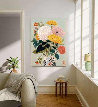 Japanese Style Flower Vase Art Print, 3 of 4