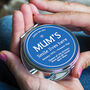 Personalised Blue Plaque Compact Mirror For Mum, thumbnail 3 of 4
