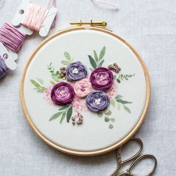 Lilac Bouquet Embroidery Hoop Kit, 5 of 8