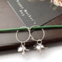 Sterling Silver Lily Flower Hoop Earrings, thumbnail 2 of 10