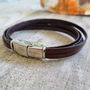 Men’s Italian Leather Multi Strand Bracelet, thumbnail 5 of 8