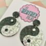 Yin Yang Glitter Earrings, thumbnail 4 of 4