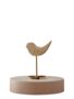 Travertine Bird Sculpture With Brass Stand, thumbnail 2 of 2
