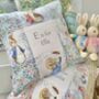 Beatrix Potter Patchwork Floral Name Cushion, thumbnail 1 of 8