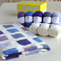 Five Colour Granny Square Crochet Blanket Kit, thumbnail 4 of 11