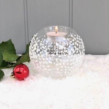 Christmas Glass Snowball T Light Holder, 2 of 4