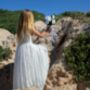 Saffron Ivory White ~ Luxurious Lace Flower Girl Dress, thumbnail 5 of 6