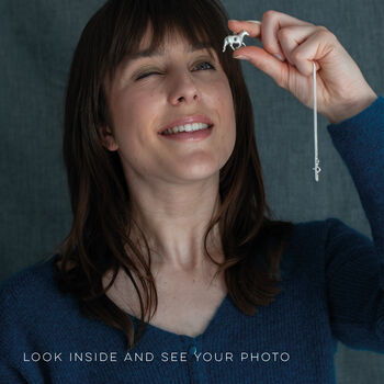 Personalised Horse Hidden Photo Necklace In Sterling Silver, 3 of 10