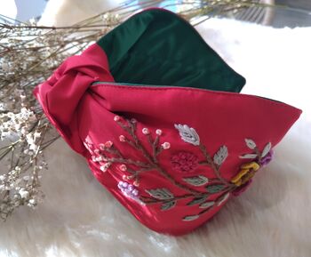 Hand Embroidered Floral Red Headband, 5 of 8