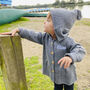Personalised Grey Knitted Flare Hooded Cardigan, thumbnail 2 of 9