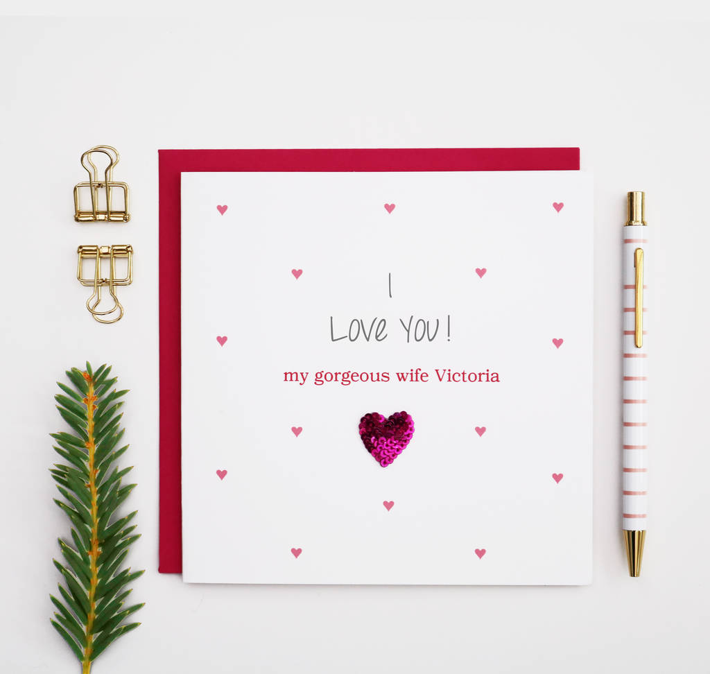 valentines day personalised 'i love you' card by sabah designs ...