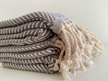 Zigzag Design Grey Soft Sofa Throw, 2 of 9