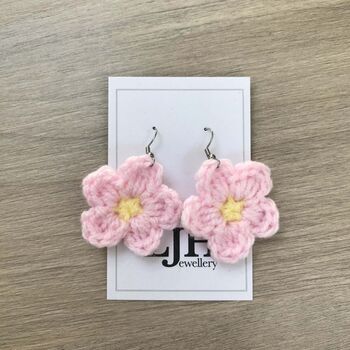 Crochet Daisy Flower Earrings, 6 of 11