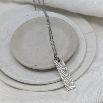 Fingerprint Slim Tag Stainless Steel Necklace, 3 of 6