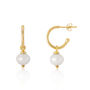 Manhattan Gold Plated Or Silver Pearl Hoops, thumbnail 3 of 7