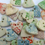 Five Porcelain Heart Buttons, thumbnail 1 of 4