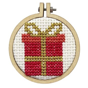My Gift To You Christmas Mini Matchbox Cross Stitch Kit, 3 of 5