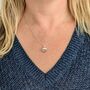 The Orb Clear Quartz April Birthstone Necklace, Silver, thumbnail 2 of 7