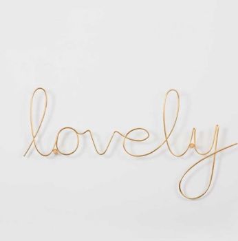 Gold Script Wire 'Lovely' Word, 2 of 2