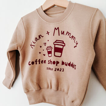 Coffee Shop Buddies Personalised Kid's Jumper, 2 of 9