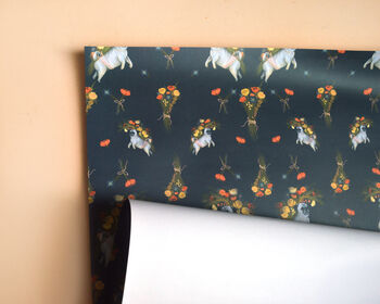 2x Floral Pug Sheets Gift Wrap, 4 of 6