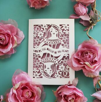 Queen Of My Heart Paper Cut Card, 4 of 8