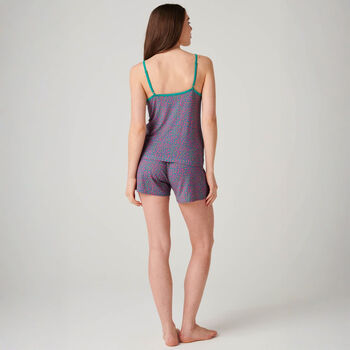 Women's 'Spectra Leopard' Bamboo Camisole Short Pyjama Set, 3 of 6