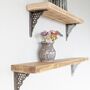 Natural Wood Shelf With Decorative Brackets, thumbnail 1 of 3