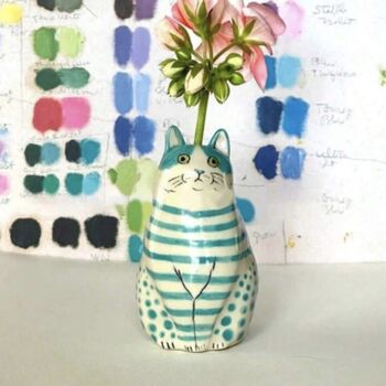 Handcrafted Cat Bud Vase, 5 of 7