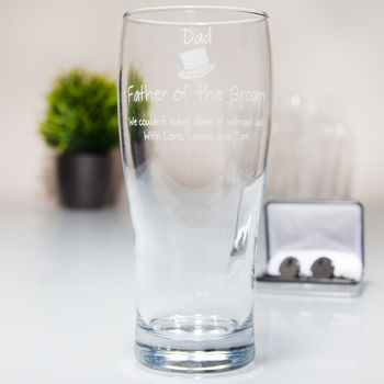 Personalised Father Of The Groom Pint Glass, 2 of 5