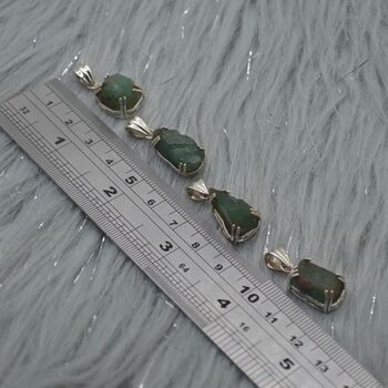 Raw Emerald Pendant Necklace, 9 of 12