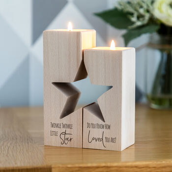 Twinkle Little Star Candle Holder Set New Baby Gift, 2 of 4