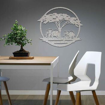 African Elephants Metal Wall Art: Wedding Gift Idea, 9 of 12