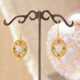 Moonstone Textured Drop 18 K Gold And Silver Earrings, thumbnail 8 of 10