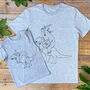 Bear And Dinosaur Daddy And Baby Organic T Shirt Set, thumbnail 1 of 4
