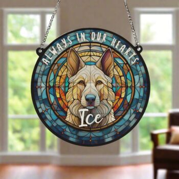 German Shepherd White Memorial Suncatcher, 5 of 6