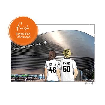 Real Madrid Personalised Stadium Print Or Card, 2 of 10