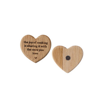 'The Joy Of Cooking…' Oak Heart Magnet, 2 of 3