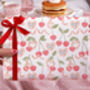 Three Sheets Of Cherry And Worm Wrapping Paper, thumbnail 2 of 2