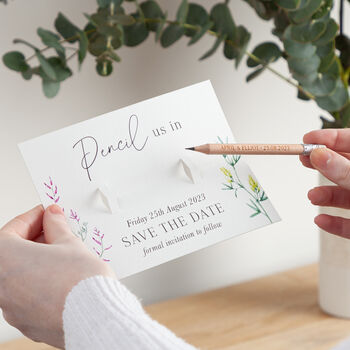 Wildflowers 'Pencil Us In' Save The Date, 3 of 4