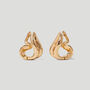 Wave Gold Hoop Earrings In 18 K Gold Plated Vermeil, thumbnail 1 of 7