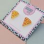 Margarita Pizza Glitter Resin Studs, thumbnail 4 of 4