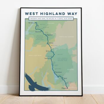 Personalised West Highland Way Map Art Print, 6 of 9