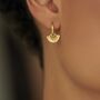 Deco Fan Gold Hoop Earrings, thumbnail 1 of 3