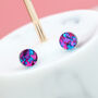 Purple Festival Confetti Acrylic Round Stud Earrings, thumbnail 2 of 5