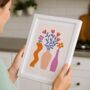 Three Vase Modern Colourful Botanical Floral Art Print, thumbnail 1 of 5