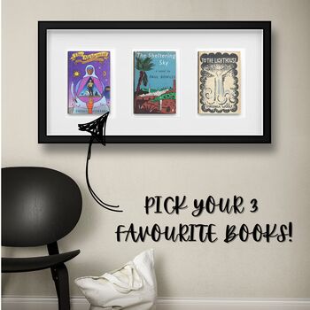 Book Lover Customized Print Three Covers Framed Gift, 5 of 7