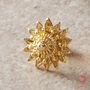 Filigree Gold Plated Flower Petal Shaped Stud Earrings, thumbnail 1 of 9