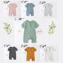 Short Sleeve Ribbed Cotton Baby Romper, thumbnail 1 of 7